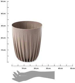 PLASTOVÝ KVETINÁČ STRIPPED ECO 30X25 CM BÉŽOVÁ