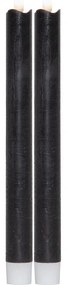 Súprava 2 čiernych LED voskových sviečok Star Trading Flamme, výška 25 cm