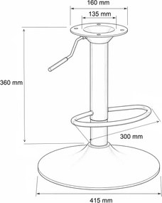 LuxuryForm DESIGN Podstava pre barové stoličky – zlatý tanier (set)