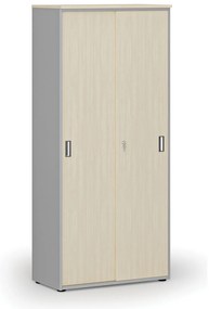 Skriňa so zasúvacími dverami PRIMO GRAY, 800 x 420 x 1781 mm, sivá/breza