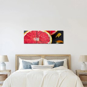 Obraz rozkrojených grapefruitov (s hodinami) (90x30 cm)