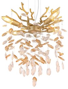 Globo 64138HG - Luster na lanku QUEENA 4xE14/40W/230V zlatá