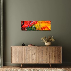 Obraz - Modrenie abstrakcie štetcom (s hodinami) (90x30 cm)