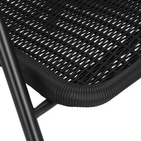 SPRINGOS Záhradný nábytok, sada pre 2 osoby: stoličky a stôl, kovovo-sklenená súprava, čierna