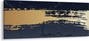 Obraz - Modrá a zlatá abstrakcia N⁰2 (120x50 cm)