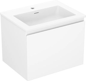Mexen Orio, kúpeľňová skrinka 60 cm s umývadlom Otis, 1 zásuvka, biela matná, 91A10-06047-1-BF01-W18M01