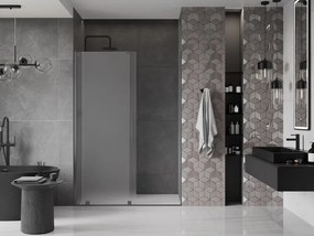 Mexen Velar, posuvné sprchové dvere do otvoru 140 cm, 8mm sklo námraza, grafit brúsený, 871-140-000-31-66