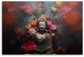 Gario Obraz na plátne Budha obklopený kvetmi Rozmery: 100 x 70 cm