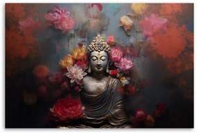 Gario Obraz na plátne Budha obklopený kvetmi Rozmery: 120 x 80 cm