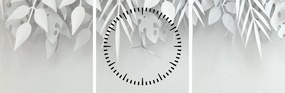 Obraz - Plastické listy (s hodinami) (90x30 cm)