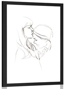 Plagát s paspartou bezpodmienečná láska - 60x90 white