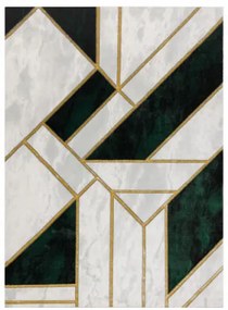 Koberec EMERALD exkluzívny 1015 glamour, styl marmur, geometrický fľaškovo zelený / zlatý
