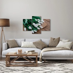 Obraz kytice bielych tulipánov (90x60 cm)