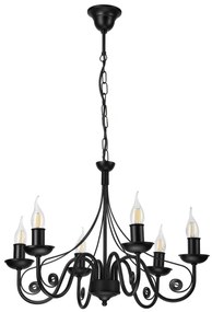 Luster na reťazi DONATO 6xE14/40W/230V čierna