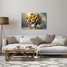 Obraz – Váza so slnečnicami (90x60 cm)