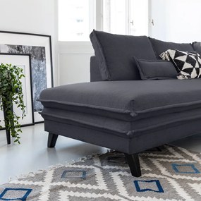 Antracitovosivá rozkladacia pohovka do "U" Miuform Charming Charlie, ľavý roh