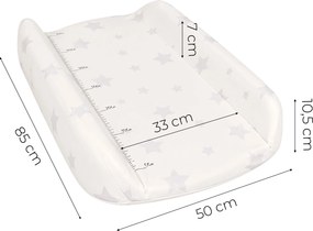 Prebaľovací nadstavec 85x50 cm ECOTOYS na postieľku/komodu, profilovaný PVC, hviezdičky