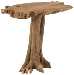 Prírodný barový stôl z teakového dreva na kmeni Root teak - 107*78*105cm