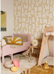 Tapeta béžové písmená 280x100 cm