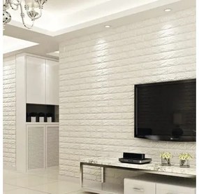 Samolepiaci PVC panel 3D tehla biela 77x70 cm