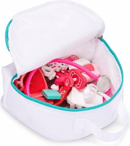 Drevený lekársky set ECOTOYS – lekárska taška, 26 dielov, hračka pre deti 3+