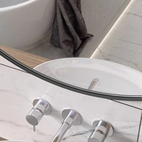 Erga Round, okrúhle zrkadlo 90cm, čierny rám, ERG-V01-ROUND-9090-BK