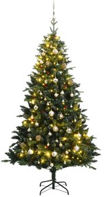 Umelý výklopný vianočný stromček 300 LED a sada gúľ 210 cm 3210388