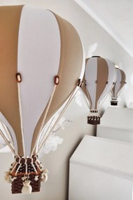 Dekoračný lietajúci balón béžová/biela – dekorácia do detskej izby S-28cm x 16cm