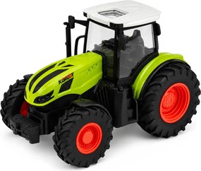 LEAN Toys Poľnohospodársky traktor s diaľkovým ovládaním RC s prívesom na balíky sena a svetlami, mierka 1:24