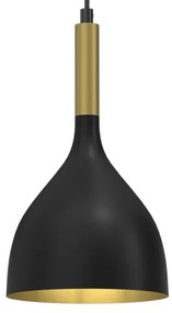 Luster na lanku NOAK 1xE27/15W/230V čierna/zlatá