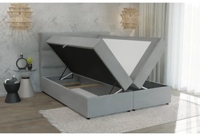 Svetlosivá boxspring posteľ s úložným priestorom 140x200 cm Lola – Ropez