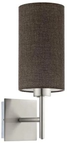 Eglo - LED  Nástenné svietidlo TUNJA 1xE27/60W/230V matný chróm/hnedá
