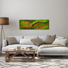 Obraz - Polia, lúky (s hodinami) (90x30 cm)