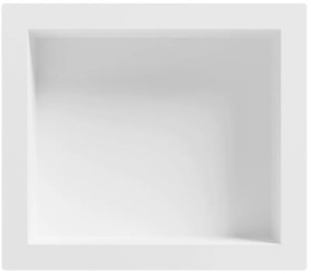 Mexen X-Wall-S, SMC polička na zapustenie do steny s prírubou 35,5 x 40,7 cm, biela, 1901354109