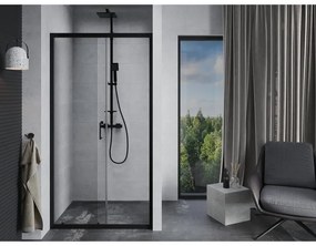 Mexen Apia, posuvné dvere do otvoru 125 x 190 cm, 6mm číre sklo, čierny profil, 845-125-000-70-00