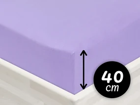 Jersey napínacie prestieradlo na extra vysoký matrac JR-012 Levanduľové 80 x 200 - výška 40 cm