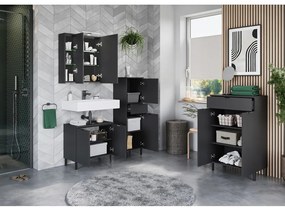 Antracitová vysoká kúpeľňová skrinka 60x97 cm Arcena – Germania