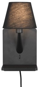 Matne čierne nástenné svietidlo Comfort – Trio