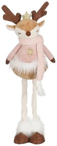 Dekoračná figúrka jeleň, výška: 45 cm, ružová