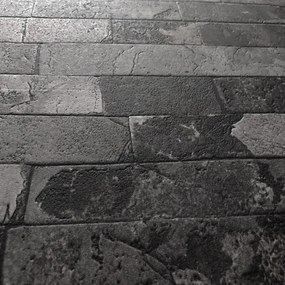 Vliesové tapety na stenu IMPOL 35582-5 Wood and Stone 2, obkladový kameň štiepaná bridlica sivo-čierna, rozmer 10,05 m x 0,53 m, A.S.Création