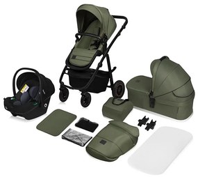 Lionelo - Kombinovaný kočík 3v1 AMBER PLUS Zelený les