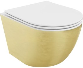 Mexen Lena, závesná toaletná misa 480x360x355 mm, biela - zlatý vzor, 30224007