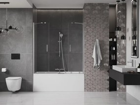 Mexen Velar Duo, 2-krídlová posuvná vaňová zástena 140 x 150 cm, 8mm číre sklo, chrómový profil, 896-140-000-02-01