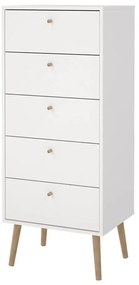 Biela vysoká komoda 50x120 cm Bodo – Tvilum