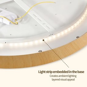 Brilagi-LED Stmievateľné svietidlo GLASS POOL DOUBLE LED/48W/230V 40 cm drevený dekor+DO