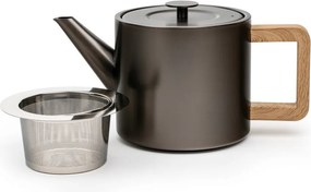 Sivá kanvica na čaj z nehrdzavejúcej ocele so sitkom 1,1 l Duet Narvik – Bredemeijer