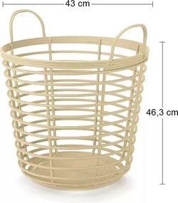 Plastový univerzálny kôš s úchytkami IKPIR430 43 cm - béžová