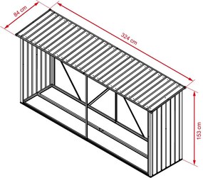 Prístrešok na drevo Avenberg BALTIC JUMBO - Antracitová