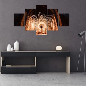 Obraz - Svetelná show na koľajniciach (125x70 cm), 40 ďalších rozmerov