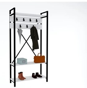 Predsieňová stena ALFA 180x90 cm biela/čierna